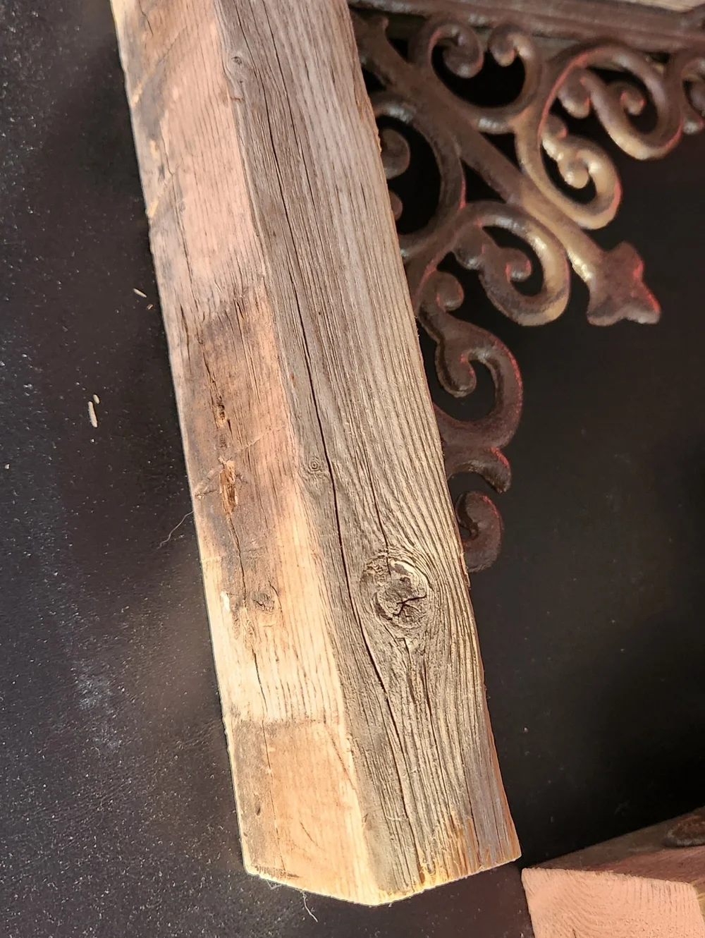 Old Wood and Wrought Iron Corner Pieces